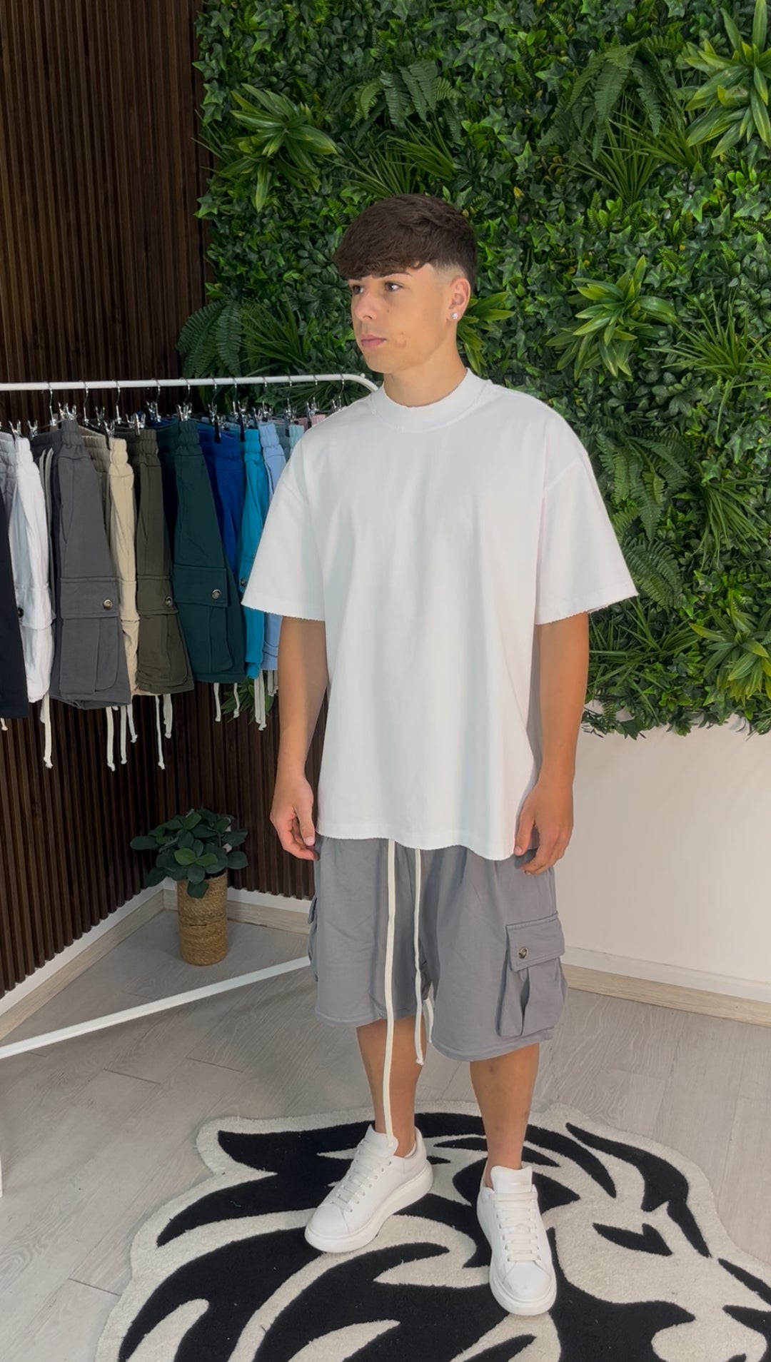 CARGO CORTO IN COTONE GRIGIO