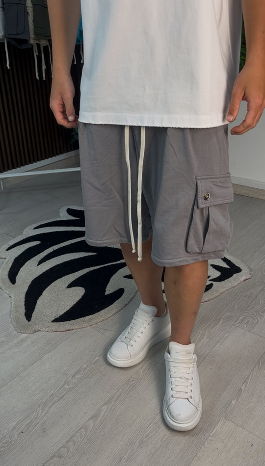 CARGO CORTO IN COTONE GRIGIO