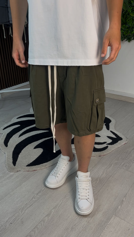 CARGO CORTO IN COTONE VERDE MILITARE