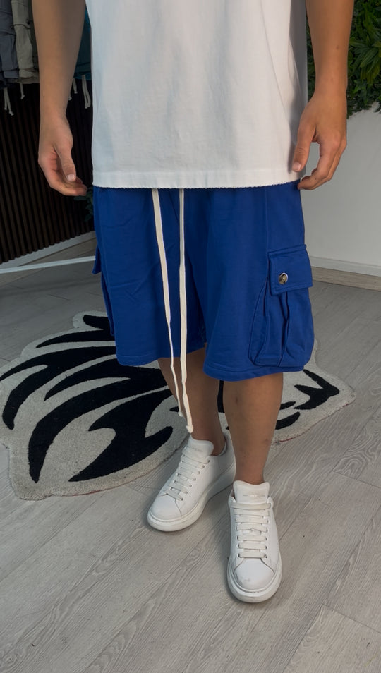 CARGO CORTO IN COTONE BLU