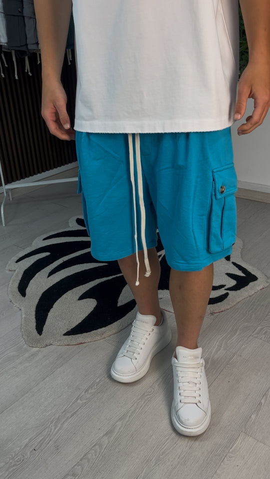 CARGO CORTO IN COTONE TURCHESE