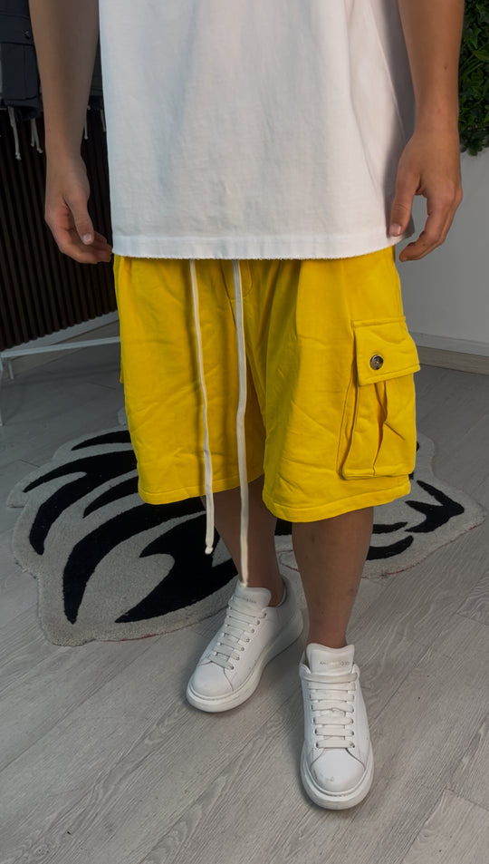 CARGO CORTO IN COTONE GIALLO
