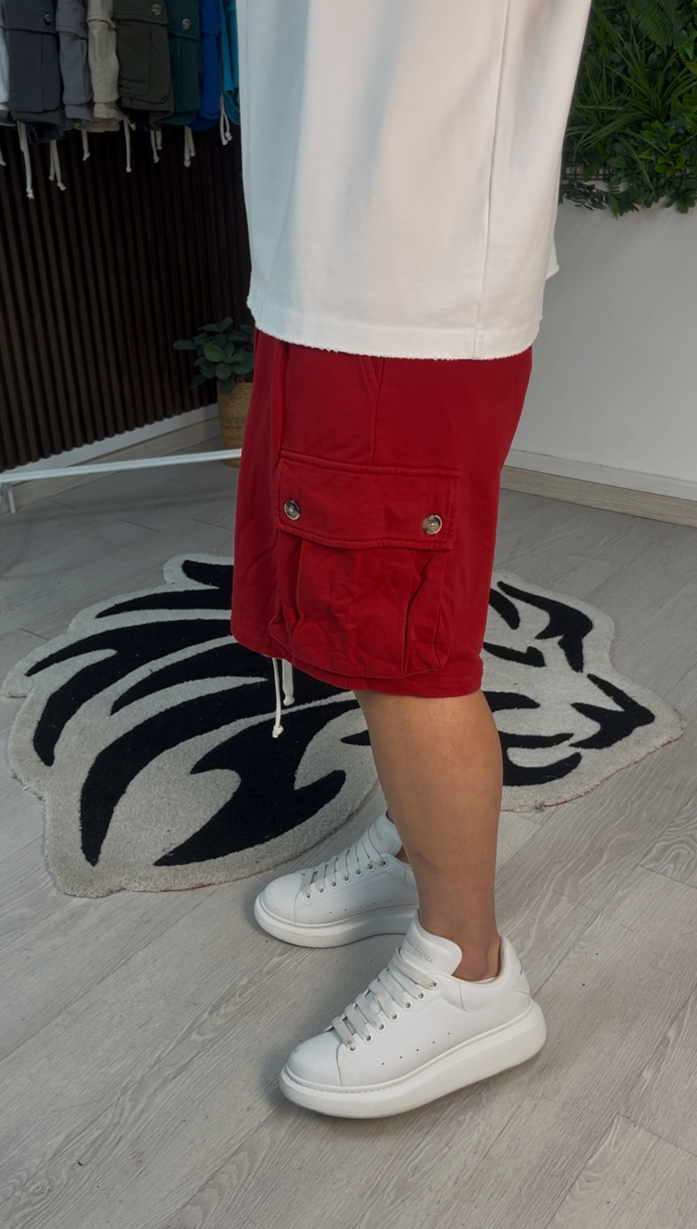 CARGO CORTO IN COTONE ROSSO