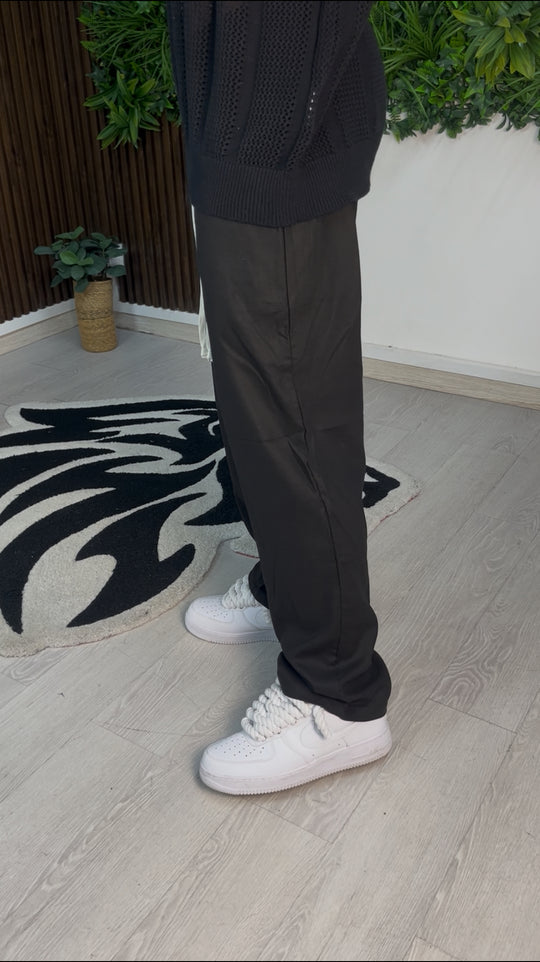 PANTALONE BAGGY IN LINO NERO