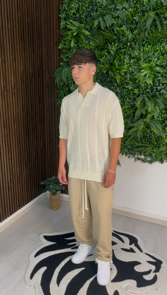 PANTALONE BAGGY IN LINO BEIGE