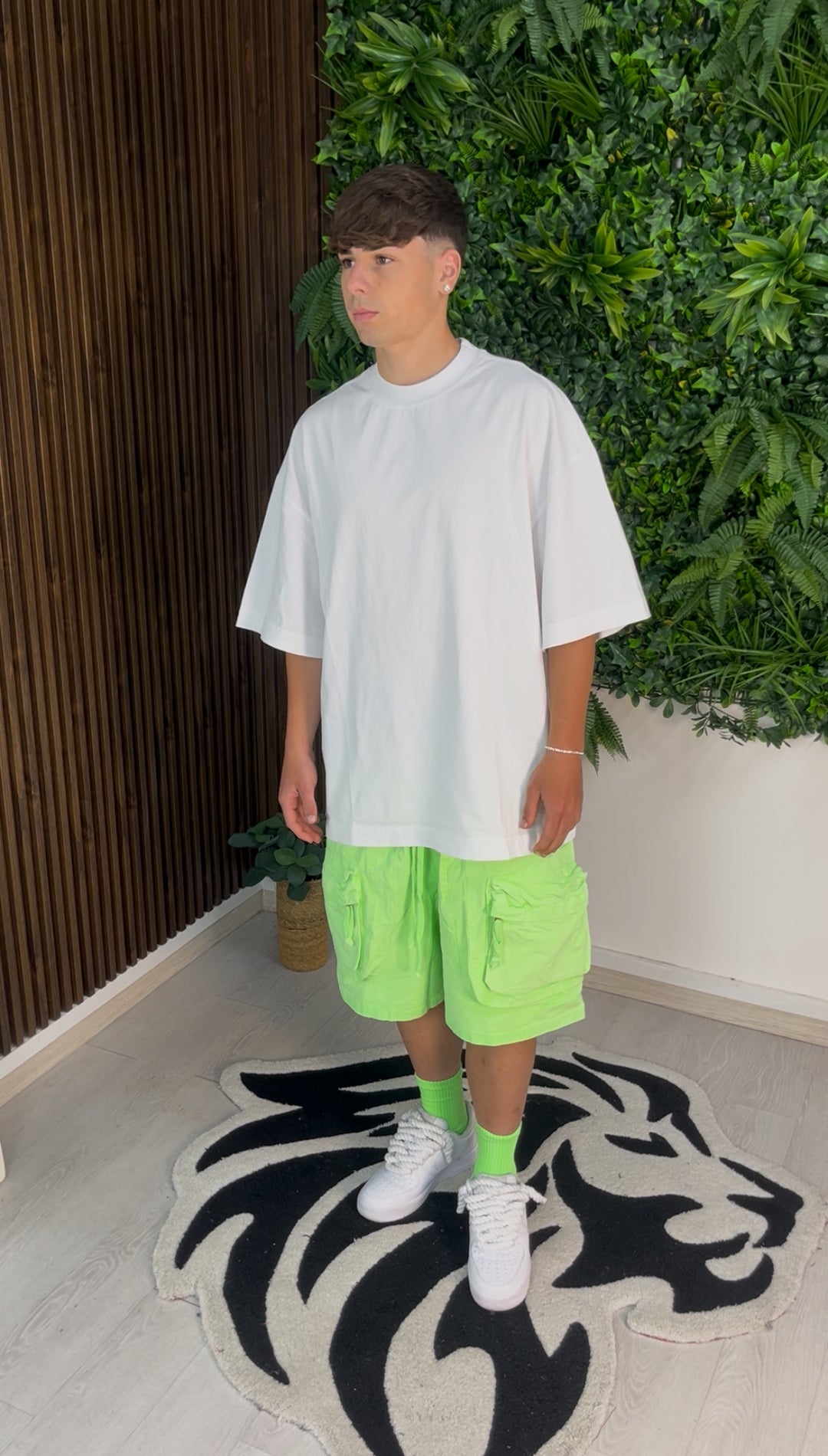 FRONT CARGO CORTI VERDE FLUO
