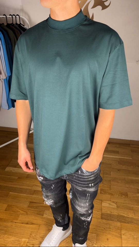 T-SHIRT COLLO ALTO VERDE GUCCI