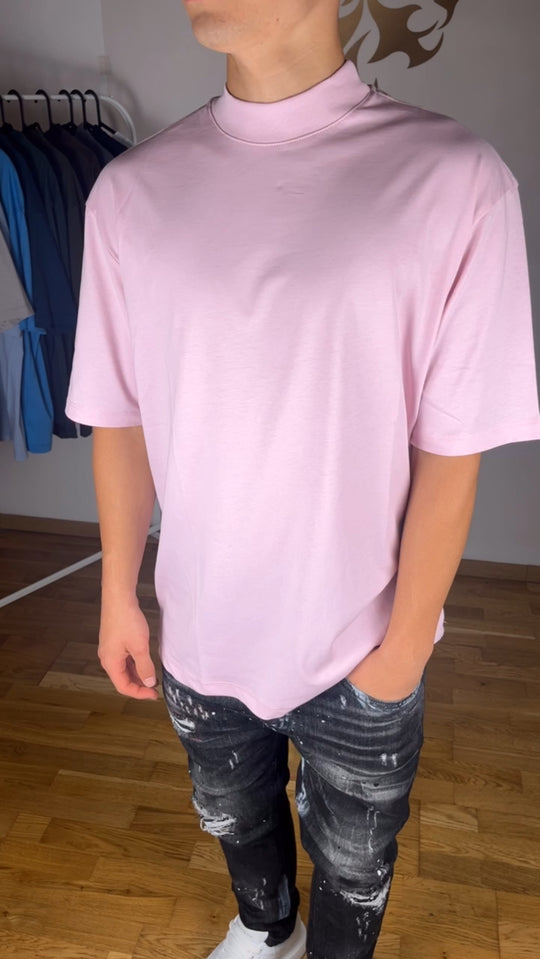 T-SHIRT COLLO ALTO ROSA