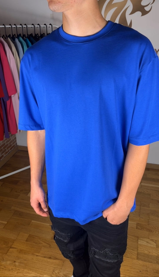 T-SHIRT GIROCOLLO BLU