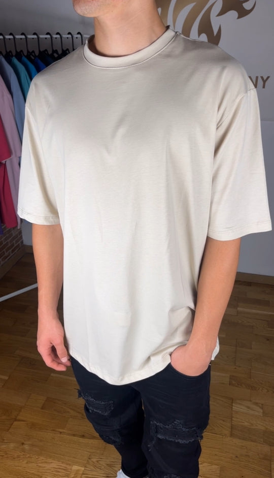 T-SHIRT GIROCOLLO BEIGE