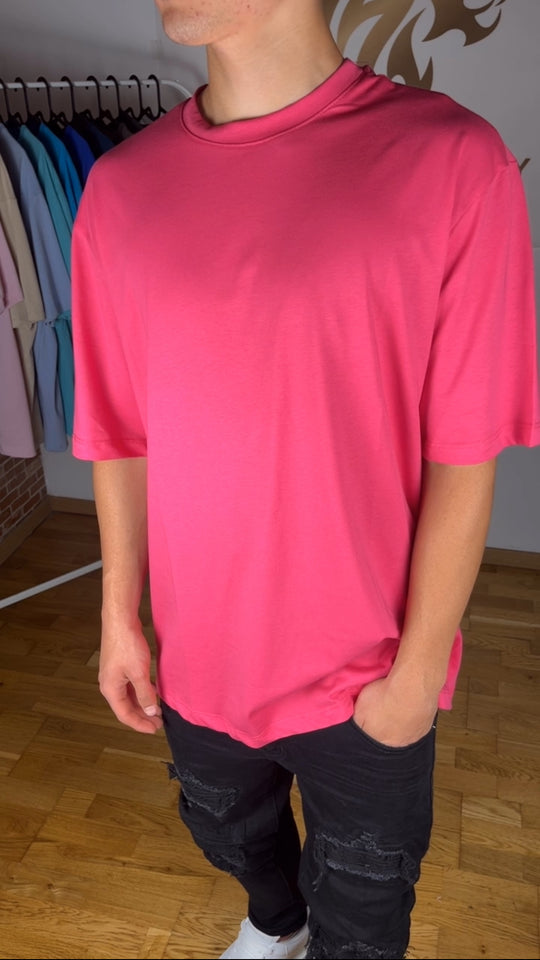 T-SHIRT GIROCOLLO FUXIA