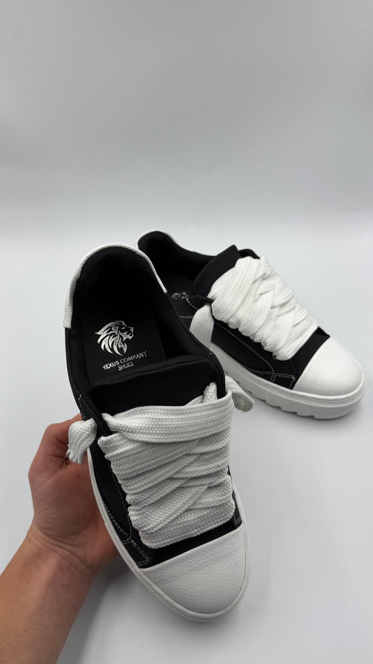 SCARPE NEXUS NERE/BIANCHE IN CAMOSCIO