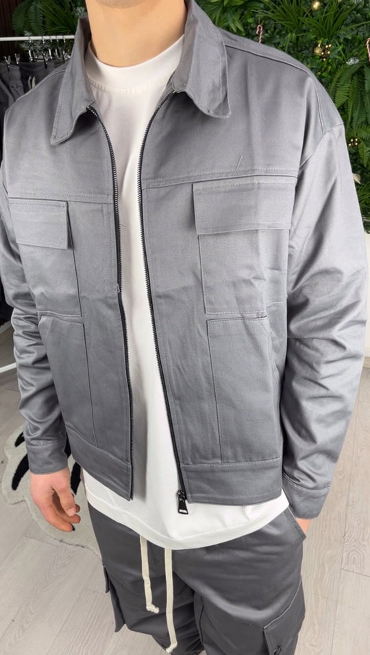 GIACCA CON ZIP PIOMBO