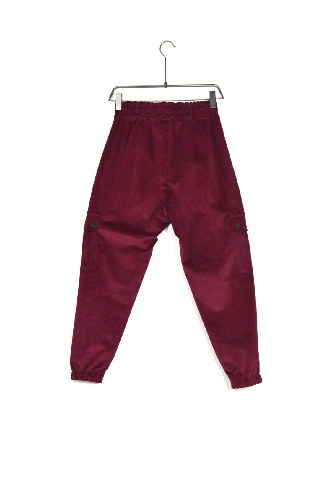 PANTALONE CARGO A COSTINE CON BOTTONI BORDEAUX