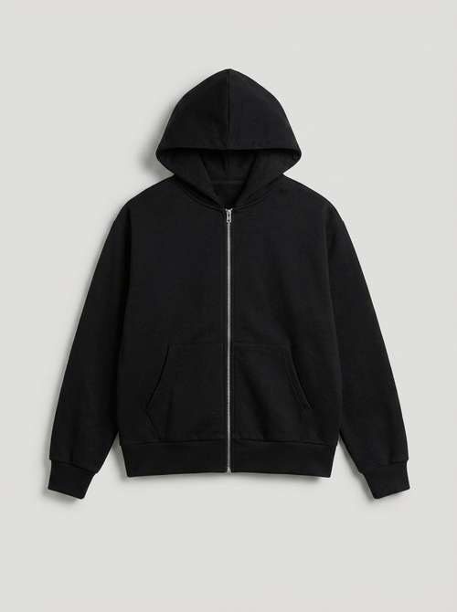 FELPA ZIP NERA