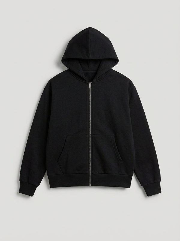 FELPA ZIP NERA